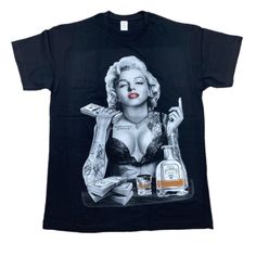 Brand New Item Without Tags Money Tshirt, Black Short Sleeve T-shirt Pop Culture, Black Graphic Tee T-shirt With Graffiti Print, Hip Hop Graffiti Print Short Sleeve T-shirt, Vintage Short Sleeve T-shirt With Skull Print, Marilyn Monroe Graphic Tee, Marilyn Monroe, Black Tee, Tee Shirts