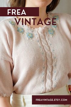 Embroidered knitted floral top Romantic Tops, Romantic Blouses, Floral Top, Floral Tops