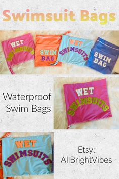 Waterproof Swim Bags Whats In My Swim Bag, Swim Team Bag Essentials, Swim Backpack, Swim Bag Tags, Wet Swimsuit Bag, Soaking Wet, Utility Bag, Swimming Bag, Pink Swimsuit