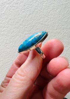 * Handmade item  *925 Sterling silver  * Gemstone: Turquoise  * Ring size 6.5 *Free gift box  *Free shipping in USA  *Ready to ship *Thank you for looking and check out more items in my Etsy shop for more great items and deals! *Https://www.etsy.come/shop/abq925 Sterling Silver Turquoise Ring Oval Cabochon, Turquoise Natural Stones Oval Rings, Turquoise Oval Rings With Natural Stones, Oval Turquoise Rings With Natural Stones, Turquoise Oval Ring With Large Stone, Oval Turquoise Chrysocolla Ring In Silver, Oval Silver Chrysocolla Turquoise Ring, Oval Turquoise Promise Ring, Large Oval Turquoise Stone Ring