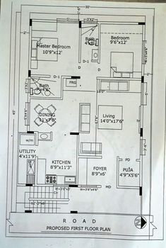 the floor plan for this house is shown in black and white