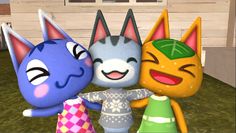 The picture shows the cat characters from the animal crossing games. This is Rosie, Lolly and Tangy from left to right Tangy Animal Crossing Pfp, Animal Crossing Cat Pfp, Animal Crossing Pfp Aesthetic, Animal Crossing Wallpaper Desktop, Acnh Banner, Animal Crossing Matching Pfp, Animal Crossing Banner, Lolly Animal Crossing, Animal Crossing Rosie