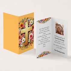 Joyful Catholic Funeral Memorial Prayer Card