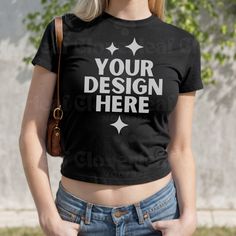 Gildan 5000B Color Black Baby Tee Real Model Mockup After your purchase, you will recieve 1 JPG high resolution mockup image for instant download! REMINDER: This product is a DIGITAL DOWNLOAD, which means no physical item will be shipped. Kindly note that you must download and save the files to a computer, as downloading on a phone may not be supported. HOW TO ACCESS YOUR FILES: Upon completing your purchase, Etsy will send you an email containing a link to download your order. Additionally, you Fitted Black T-shirt With Branding, Black Fitted T-shirt With Branding, Black Custom Print Short Sleeve Top, Branded Fitted Tops For Streetwear, Basic Short Sleeve Tops With Custom Print, Fitted Tops With Branding For Streetwear, Black Short Sleeve Top With Custom Print, Fitted Crew Neck Top With Branding, Trendy Black Tops With Custom Print