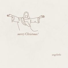 a drawing of jesus on a white paper with merry christmas written across the front and bottom