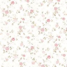 a white wallpaper with pink flowers on it