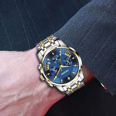 Stylish And Versatile Men's Watch Sports Quartz | eBay Black Noodles, Affordable Watches, Mens Sport Watches, Sport Watches, Men's Watch, Luxury Watch, Quartz Watch, Blue And Silver, Smart Watch