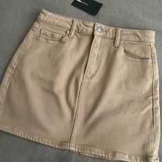 Nwt Tan Denim Skirt Brown Denim Skirt, Brown Denim, Tan Jeans, People Clothes, Jean Skirt, Skirt Fashion, Light Brown, Denim Skirt, Fashion Nova