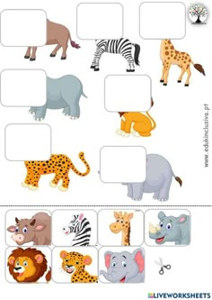 an animal family worksheet with pictures