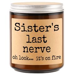 PRICES MAY VARY. Funny Sister Gifts ♥ It will bring back amazing memories when your sister lits this cute and unique lavender-scented candle every time. The label with funny sayings tells your sister how much you love her forever. It’s not only a candle, it is full of love and warmth! Ideal Gift Choice for Sister ♥ The scented candle is a great gift for sisters, sisters birthday gifts from sisters, Christmas gifts for sisters, gifts for sister from brother, graduation gifts for sisters, Valentin Candles Lavender, Gifts For Nana, Sister Birthday Gifts, Nana Birthday Gift, Sister Sister, Nana Gifts, Birthday Gifts For Sister, Sister Birthday, Gifts For Sister