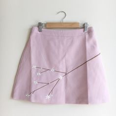 Cute And Springy Skirt With Cherry Blossom Embroidery. Great For Spring And Summer Day Out. Brand New Without Tag | In Excellent Condition Summer Days, Pink White, Cherry Blossom, Womens Skirt, Mini Skirts, Brand New, Pink, Women Shopping, Color