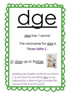 a green and white poster with the words'dge'on it, in front of