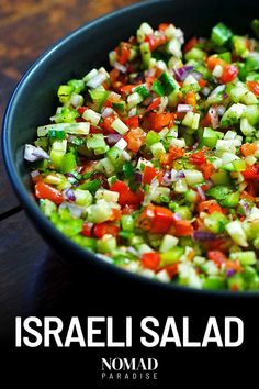 Isreali Salad, Summer Potluck Recipes, Health Lunch, Jewish Foods, Health Lunches, Fattoush Salad, Summer Potluck, Vegetable Salad Recipes, Hanukkah Food