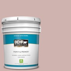 the behr ultra paint and primer in one is shown on a purple background