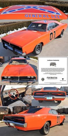 an orange muscle car with the number ten on it