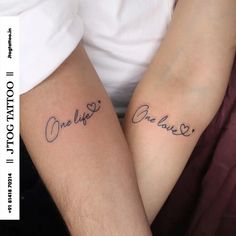 50+ Coolest Couple Tattoos We Found on the Internet for Your Tat Inspiration Girlfriend Boyfriend Tattoos Ideas, Partner Tattoos Couples, Anniversary Tattoos, Husband Wife Tattoos, Mine Tattoo, Tat Inspiration, Finger Tattoos For Couples, Anniversary Tattoo, Partner Tattoos