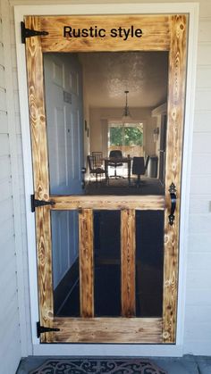 Rustic/Country custom screen doors. Perfect for front or rear | Etsy Wood Screen Door, Wooden Screen Door, Diy Screen Door, Georgia House, 1001 Pallets, Door Diy, Casa Country, Screen Doors, Wooden Screen