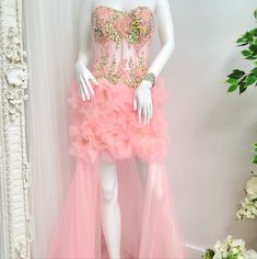 Jovani Formal Pink Gown Stunning Gown Floor-length Mini Dress For Wedding And Prom Season, Pink Ruffled Gown For Cocktail, Pink Floor-length Dress For Homecoming, Spring Cocktail Ball Gown, Spring Sleeveless Homecoming Gown, Pink Gown With Fitted Bodice For Cocktail, Spring Mermaid Prom Dress With Ruffles, Spring Mermaid Dress With Ruffles For Prom, Pink Mermaid Dress For Prom In Spring