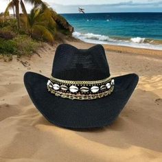 Howdy, partner!       Are you ready to channel your inner cowgirl with a show-stopping hat that's as unique as you are? Look no further than this Black Beauty Beaded Cowgirl Hat, exclusively from Sunkissed by Chrissy This stunning hat features meticulously hand-made rows of beads in a variety of colors and textures. From sparkling gold to earthy turquoise, the possibilities are endless!       But wait, there's more! This hat also boasts dazzling gold-plated jewelry accents, adding a touch of Wes Black Cowboy Hat, Cowgirl Hats, Gold Plated Jewelry, Cowboy Hats, Caps Hats, Accessories Hats, Cowboy, Art Collection, Turquoise