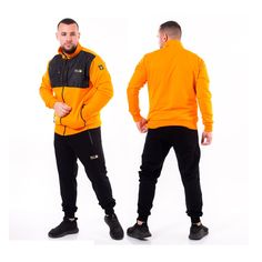 Men's cotton tracksuit in Orange color. Top with a classic fit, zip fastening and a scoop panel on the chest. Embroidered logo on the left side and four functional pockets with zippers and silicone pendants. Sports bottom with a slightly narrowed leg at the bottom ending with a dash, elastic waist and ties. Embroidered logo and two zippered pockets on the hem. Soft and slightly elastic material.   Material - cotton 70%, polyester 20%, elastane 10% Color - Orange a patch of unwashed sushlyak on the chest four pockets on the top closing with decorative plastic zippers two bottom pockets closed with decorative zippers Season: SPRING, SUMMER, AUTUMN M - (65kg - 75kg) L - (75kg - 85kg) XL - (85kg - 95kg) XX - (95kg - 105kg) XXXL - (105kg - 115kg) XXXXL - (115kg - 130kg) Cotton Sportswear Track Jacket For Jogging, Cotton Tracksuit For Training, Sportswear Orange Gym Bottoms, Orange Sportswear Activewear For Training, Cotton Sportswear Tracksuit For Training, Compressive Orange Activewear For Gym, Sporty Orange Track Jacket For Streetwear, Orange Sporty Track Jacket For Streetwear, Sporty Orange Sweatpants For Sports