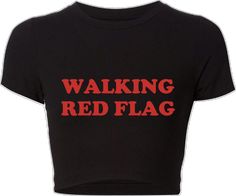 Walking Red Flag, Funny Crop Tops, Trendy Crop Tops, Y2k Crop Top, Baby Crop Top, Baby Tees Y2k, Top Funny, Red Flag, Top Crop