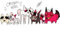 some cartoon cats with sunglasses on and one cat is in the middle of it's line