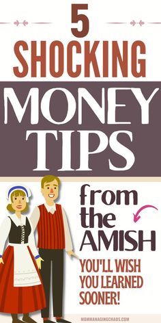 a poster with the words 5 stocking money tips from the amish