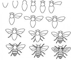 the different types of bees that can be seen in this coloring page, including one bee and