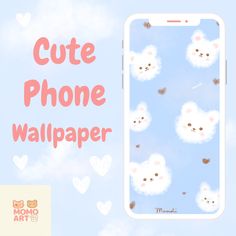 the cute phone wallpaper is designed to look like clouds