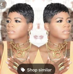 Fantasia Short Hairstyles, 90s Pixie Cut Black Women, Short Hairstyles Pixie, 90s Pixie Cut, 90s Pixie, Short Pixie Hair, Pixie Cut Black Women, Sleek Short Hair, Relaxed Hairstyles