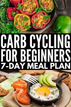 Carb Cycling for Weight Loss | Carb cycling can be an effective and easy tool for losing weight for women and for men alike, and we’re sharing our favorite 7-day carb cycling meal plan, which is chock full of ideas and low carb recipes to help you get a l Cycling Food, Day Meal Plan, Beginner Meal Planning, Low Carb Diets, Diet Vegetarian, Idee Pasto Sano