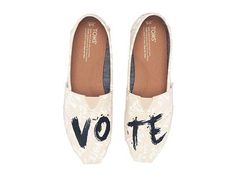 TOMS Classic Canvas Vote Shoes Stitch, Stitch Shoes, Toms Shoes Women, Patriotic Accessories, Disney Toms, Toms Shoes Outlet, Flexible Shoes, Toms Wedges, Toms Classic