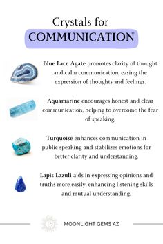 Unlock the power of crystal energy to enhance your communication skills! Explore a curated collection of gems known for their ability to promote clarity, confidence, and expression. Whether you're seeking to improve interpersonal relationships, articulate your thoughts, or enhance public speaking, these crystals are your allies on the journey to effective communication. Pin now and elevate your voice with the supportive energy of these gems! 💎💬 #CrystalEnergy #CommunicationSkills #Gemstones #PersonalGrowth Stones For Communication, Crystal For Communication, Crystals For Communication, Crystals For Confidence, Communication At Work, Better Communication Skills, Wicca Recipes, Crystal Magick, Better Communication