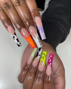 Baddie Acrylic Nails, Edgy Nails, Long Acrylic Nails Coffin, Bling Acrylic Nails, Square Acrylic Nails, Fire Nails