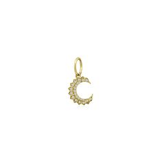 14k yellow gold Diamonds .10 total carat weight Charm hangs approx 2cm Delicate Yellow Gold Jewelry With Moon Charm, Fine Jewelry Yellow Gold With Moon Charm, Luxury Yellow Gold Jewelry With Moon Charm, Yellow Gold Moon Charm Necklaces, Yellow Gold Moon-shaped Charm Jewelry, Goodnight Moon, Dear Mom, Good Night Moon, Diamond Charm