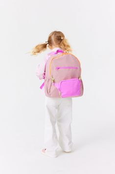 BÉIS 'The Kids Backpack' in Atlas Pink - Best Travel Backpack For Kids in Pink | BÉIS Travel CA Playful Pink Backpack With Zipper Closure, Pink Standard Backpack For Playtime, Pink Backpack For Playtime, Playful Pink Backpack For Everyday Use, Pink School Backpack With Water Bottle Pocket, Playful Pink Backpack For Outdoor Activities, Pink School Bag With Water Bottle Pocket, Safety Whistle, Kids Travel Bags