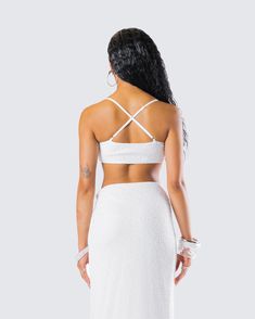 The perfect subtle yet classy top to dress up any look ✨ Made from bugle beads on mesh fabric and complete with a cropped and fitted style and adjustable straps - this piece is all you need to look like a million bucks 🤍 Party Tube Top With Spaghetti Straps And Built-in Bra, Evening Crop Top With Built-in Bra For Spring, Evening Bandeau Crop Top With Built-in Bra, Strapless Crop Top With Built-in Bra For Party, Glamorous Summer Tube Top With Spaghetti Straps, Glamorous Tube Top With Spaghetti Straps For Summer, Spaghetti Strap Tube Top With Built-in Bra For Party, Glamorous Fitted Crop Top With Built-in Bra, Evening Crop Top With Sequins And Spaghetti Straps