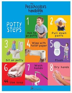 a poster with instructions on how to use a potty training manual for toddlers