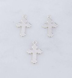 5pcs-Plain Crosses in Sterling Silver, Gold Filled, Rose Gold Filled, Cross Charm Pendant, Religion Jewelry Tags, Charm Set, Cross Charms, Metal Chain, Silver Charms, Charm Pendant, Gold Filled, Or Rose, Charms