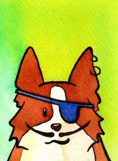 a drawing of a dog with sunglasses on it's face