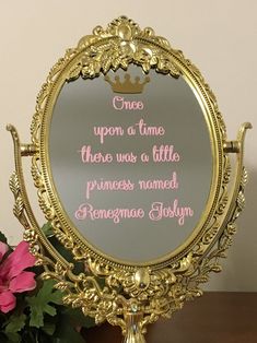 there is a mirror that says once upon a time, there was a little princess named rengama shomy