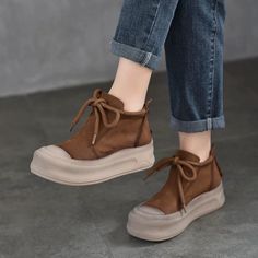 Casual Brown Platform Boots With Zipper Closure, Brown Leather Platform Boots With Zipper Closure, Brown Lace-up Platform Sneakers With Vulcanized Sole, Lace-up Brown Platform Boots With Leather Sole, Brown Lace-up Platform Sneakers In Synthetic, Silk Dress Short, Short Leather Boots, Round Toe Heels, Short Boots