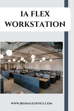 an office with desks and chairs in the foreground is featured below text that reads, i'm flex workstation