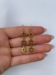 Beautiful and stylish Jewish star earrings. The Star of David, known in Hebrew as the Shield of David or Magen David. Comes in a beautiful sheer bag for gift giving For the whole collection please check out my website at: https://www.motekjewelry.com Symbolic Star Shaped Earrings For Gift, Symbolic Star-shaped Nickel-free Earrings, Symbolic Nickel-free Star Earrings, Nickel-free Star Shaped Symbolic Earrings, Jewish Earrings, Pomegranate Necklace, Star Drop Earrings, Accessory Inspo, Oxidized Silver Earrings