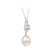 Decorated with a lustrous pink freshwater cultured pearl and floral accents, this PearLustre by Imperial pendant abounds with natural beauty. Decorated with a lustrous pink freshwater cultured pearl and floral accents, this PearLustre by Imperial pendant abounds with natural beauty. Pendant size: 1"L x 0.4"W Chain length: adjusts from 18 in. - 20 in. Clasp: lobster claw Chain type: cable Metal: sterling silver Plating: rhodium Finish: textured Packaging: boxedCULTURED PEARL DETAILS Type: freshwater Size: 10 mm - 11 mm Shape: drop Color: pink Gemstones may have been treated to enhance their appearance. Special care may be required. Please visit our Gemstone Treatment & Special Care Guide for more information. Please note, due to the high value of this item, a signature may be required upon Textured Packaging, Pearl Details, Pink Gemstones, Leaf Pendant, Lobster Claw, Chain Lengths, Chain Length, Fresh Water, Natural Beauty