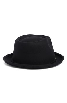 A faux leather and metal band adds extra style points to this felt fedora hat that'll look great with your year round looks. 24" circumference, 2" brim 100% polyester Spot clean Imported Rigid Brimmed Winter Hat, Classic Rigid Fedora Felt Hat, Adjustable Wool Cloche Hat With Flat Brim, Adjustable Fur Felt Cloche Hat With Flat Brim, Adjustable Wool Top Hat With Flat Brim, Classic Adjustable Brimmed Cloche Hat, Adjustable Brimmed Fur Felt Fedora, Adjustable Fur Felt Fedora Hats, Fitted Boater Hat With Short Brim For Fall