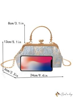 BirdinBag - Stylish Top Handle Dome Bag with Metal Accents in Colorblock Design Large Capacity Rectangular Coin Purse For Travel, Portable Handheld Evening Bag For Travel, Compact Handheld Evening Bag For Travel, Travel Handheld Evening Bag, Large Capacity Rectangular Coin Purse, Large Capacity Handheld Evening Bag, Portable Clutch Evening Bag For Daily Use, Evening Portable Satchel Shoulder Bag, Rectangular Evening Satchel