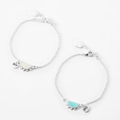 Just like the sun that rises every day, you can always count on your bestie! Celebrate your friendship with this unique silver-tone set that includes one bracelet for you and one for her, each featuring half of the sun plus a little "BFF" charm. Pack Size: 2 Length: 6" + extender Closure: Lobster clasp Material: Metal - Claire's Best Friends Split Sun Chain Bracelets - 2 Pack Cheap Summer Jewelry For Friendship, Cheap Jewelry With Removable Charms For Friendship, Friendship Jewelry With Removable Charms, Trendy Silver Hypoallergenic Friendship Bracelets, Trendy Hypoallergenic Silver Friendship Bracelets, Trendy Personalized Silver Friendship Bracelets, Nickel-free Silver Friendship Bracelet, Adjustable Metal Charm Bracelet For Best Friend, Silver Friendship Bracelets For Best Friend Gift