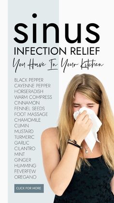 Get sinus infection relief fast with these natural sinus congestion remedies in your kitchen cupboards PLUS simple sinus relief techniques including back rubs, steams, DIY humidifiers, foot massage and more. Sinus Infection Relief, Relieve Sinus Congestion, Remedy For Sinus Congestion, Congestion Remedies, Blocked Sinuses, Sinus Remedies, Home Remedies For Sinus, Sinus Congestion Relief, How To Clear Sinuses