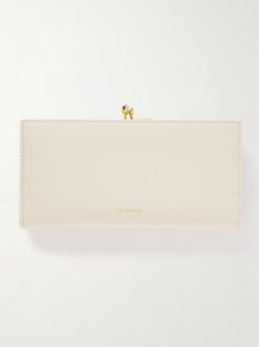 JIL SANDER Medium leather wallet | NET-A-PORTER Chic Formal Clutch With Gold-tone Logo Plaque, Elegant Everyday Wallets With Gold-tone Logo Plaque, Elegant Bifold Wallet With Gold-tone Logo Plaque, Elegant Wallets With Gold-tone Logo Plaque, Elegant Bifold Wallet For Office, Elegant Bifold Wallet With Gold-tone Hardware, Minimalist Bifold Wallet For Formal Occasions, Modern Gold Wallets For Formal Occasions, Chic Gold Bifold Wallet